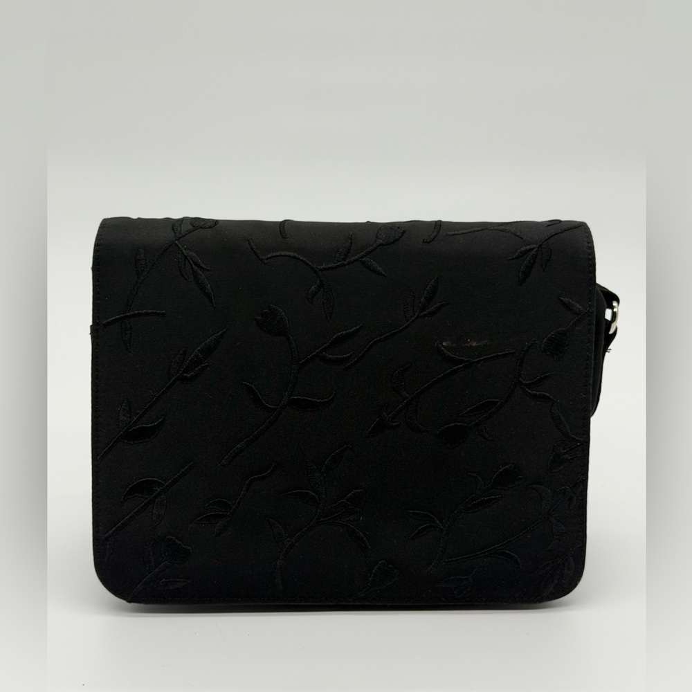 Chic Black Floral Crossbody Bag